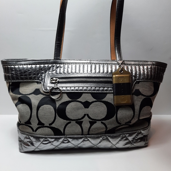 Coach Handbags - Coach Women's Silver Handbag Shoulder Bag Purse